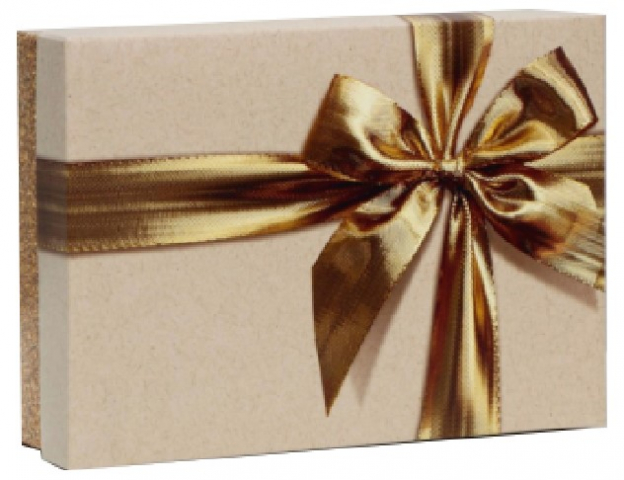 Коробка подарочная с крышкой (в собранном виде) 21×15×5 см, «Бант», золотистая
