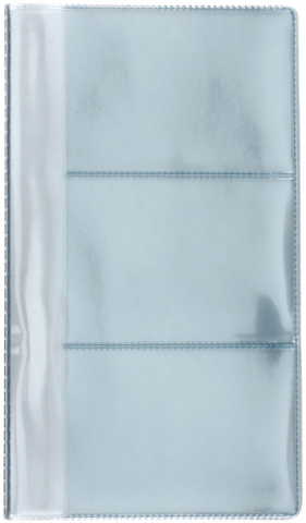 Вкладыш для визитниц 100×180 мм, 3 кармана, 8 л., прозрачный (карманы вертикальные)