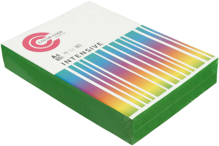 Бумага офисная цветная Color Code Intensive А4 (210×297 мм), 80 г/м², 500 л., зеленая