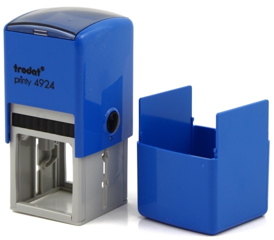 Автоматическая оснастка Trodat 4924 в боксе для клише печати/штампа 40×40 мм, корпус синий