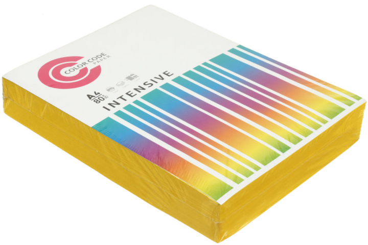Бумага офисная цветная Color Code Intensive А4 (210×297 мм), 80 г/м², 500 л., желтая