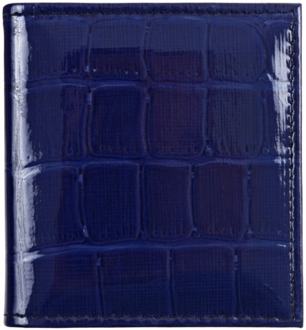 Визитница из натуральной кожи «Кинг» 4327 115×125 мм, 2 кармана, 18 листов, рифленая синяя (крупное рифление)