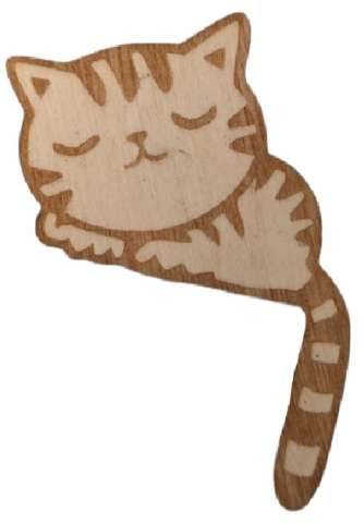 Магнит деревянный «Котик» (Марданов А.А.) 7×6 см