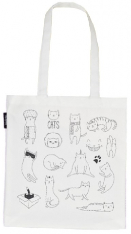 Сумка-шоппер Joy Textile (ткань под лен) 35×37×7 см, «Кошачья жизнь»