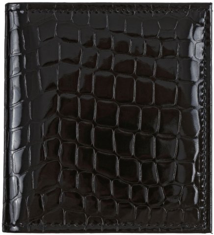 Визитница из натуральной кожи «Кинг» 4327 115×125 мм, 2 кармана, 18 листов, рифленая черная
