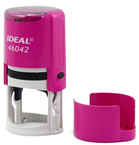 Автоматическая оснастка Ideal 46042 (в боксе, для круглых печатей) для клише печати ø42 мм, корпус розовый