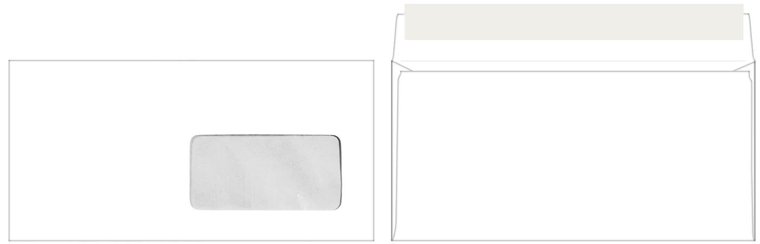 Конверт почтовый 110×220 мм (DL) силикон, окно