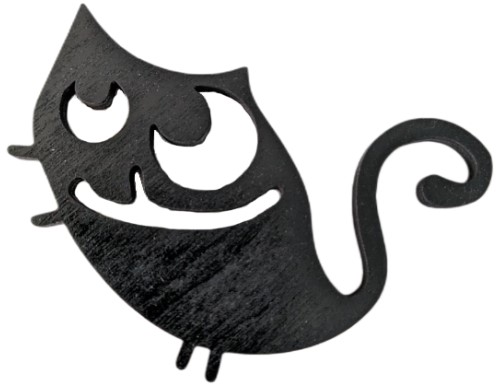 Магнит деревянный «Котик» (Марданов А.А.) 5,5×7 см, черный