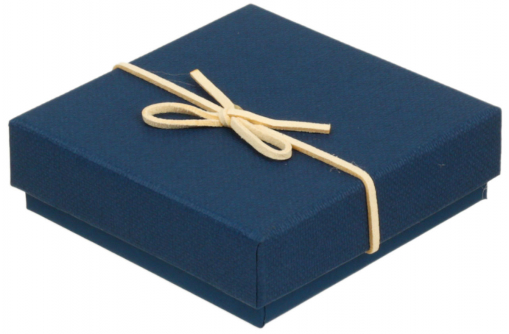 Коробка подарочная с крышкой (в собранном виде) 10×10×3 см, синяя