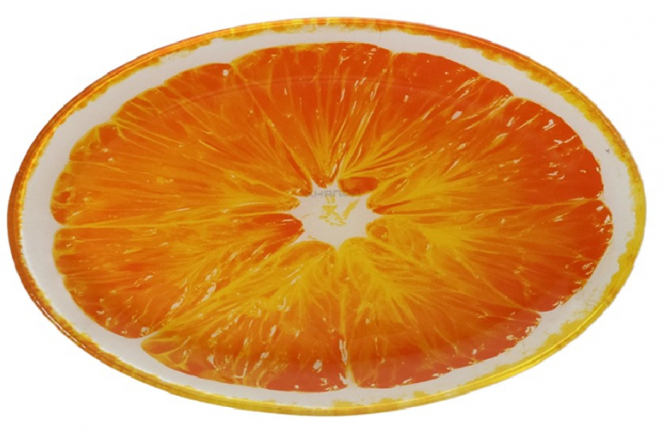 Блюдо стеклянное сервировочное «Доляна» 24,5×15×2 см, «Сочный апельсин»