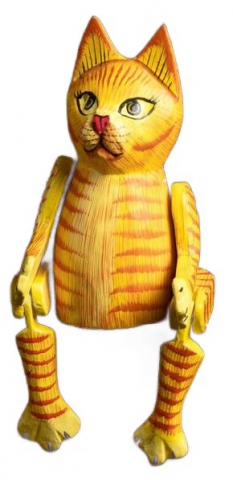 Сувенир деревянный «Кошка. Висячие лапки» 4,5×9×25 см, рыжий