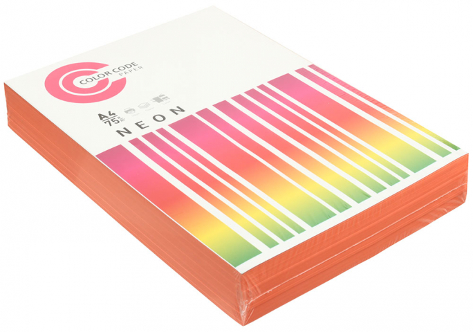 Бумага офисная цветная Color Code Neon А4 (210×297 мм), 75 г/м², 500 л., розовая