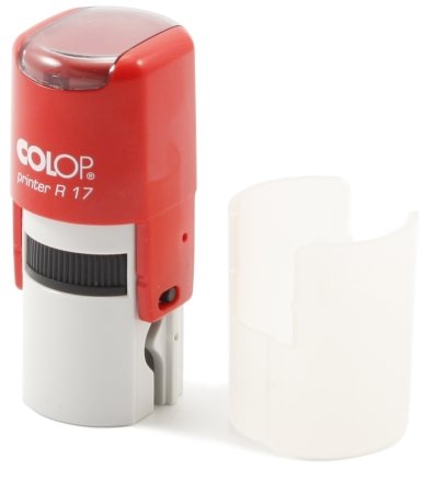 Автоматическая оснастка Colop R17 в боксе для клише печати ø17 мм, корпус красный