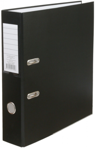 Папка-регистратор «Эко» с односторонним ПВХ-покрытием корешок 70 мм, черный