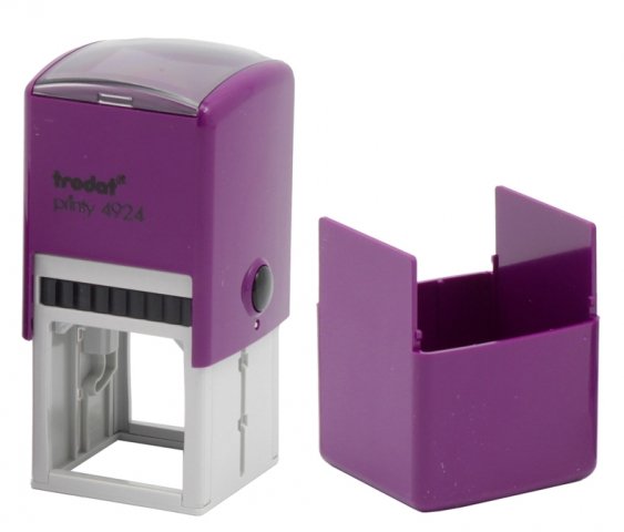 Автоматическая оснастка Trodat 4924 в боксе для клише печати/штампа 40×40 мм, корпус лиловый