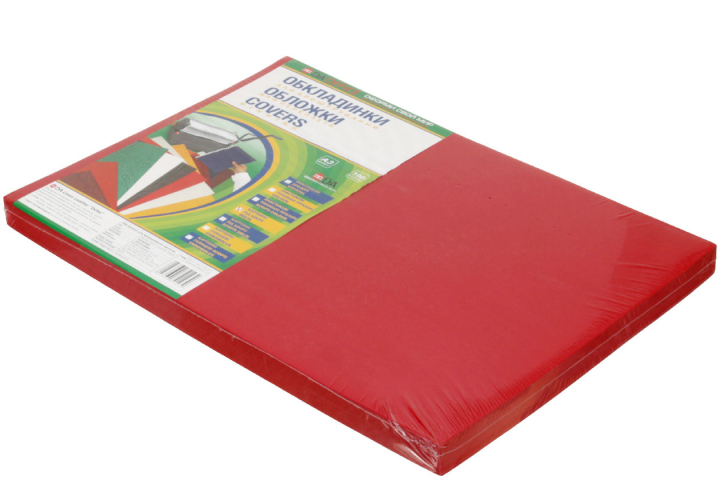 Обложки для переплета картонные D&A (А3) А3, 100 шт., 230 г/м², красные, тиснение «под кожу»