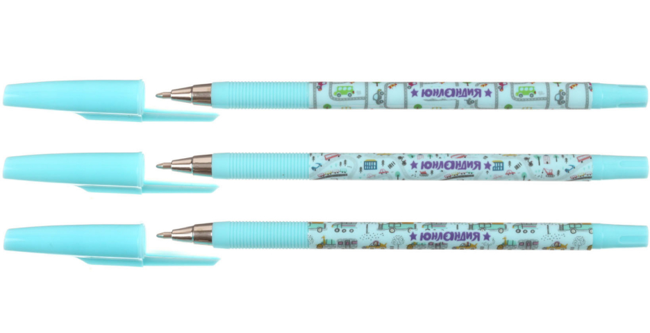 Ручка шариковая «Юнландия» Soft Touch Print Cars, корпус ассорти, стержень синий