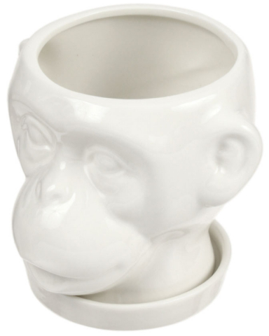 Горшок цветочный керамический Sima-Land 10×9×8 см, «Голова обезьяны»