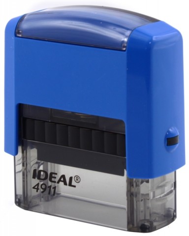 Автоматическая оснастка Ideal 4911 для клише штампа 38×14 мм, корпус синий