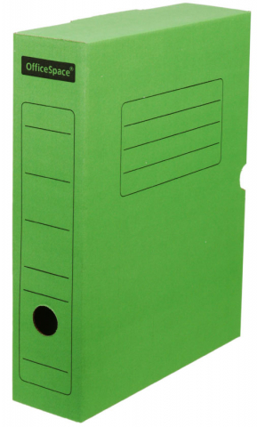 Короб архивный из гофрокартона OfficeSpace корешок 75 мм, 320×250×75 мм, зеленый
