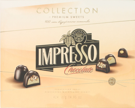 Набор конфет шоколадных Impresso Premium, 424 г, бежевый