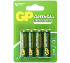 Батарейки солевые GP Greencell, AA, R6, 1.5V, 4 шт.