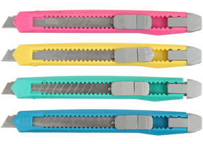 Нож канцелярский BL-804, ширина лезвия 9 мм, корпус ассорти Нож канцелярский BL-804, ширина лезвия 9 мм, корпус ассорти