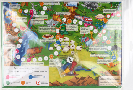 Игра-ходилка с фишками «Геодом», 42*59,5 см, «Путешествие по России»