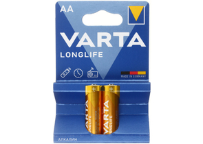 Батарейки щелочные Varta Longlife, AA, LR6, 1.5V, 2 шт.