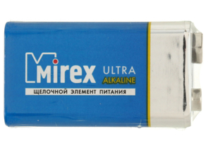 Батарейка щелочная Mirex Ultra Alkaline, 6LR61, 9V, тип «Крона»