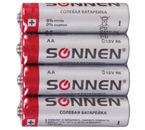 Батарейки солевые Sonnen, AA, LR6, 1.5V, 4 шт.