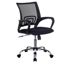 Кресло офисное «Бюрократ» для персонала (хромированная крестовина, топ-ган), спинка — сетка черная TW-01, сиденье — ткань черная TW-11 Кресло офисное «Бюрократ» для персонала (хромированная крестовина, топ-ган), спинка — сетка черная TW-01, сиденье — ткань черная TW-11