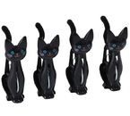 Прищепки декоративные пластиковые Sima-Land, 4 шт., «Коты», высота 7 см, черные