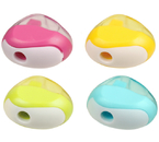 Точилка пластиковая, 1 отверстие, с контейнером, ассорти Точилка пластиковая, 1 отверстие, с контейнером, ассорти