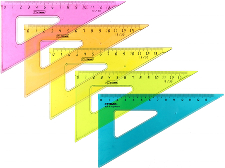 Треугольник пластиковый «Стамм», 14 см, 30 °, ассорти (цена за 1 шт.)