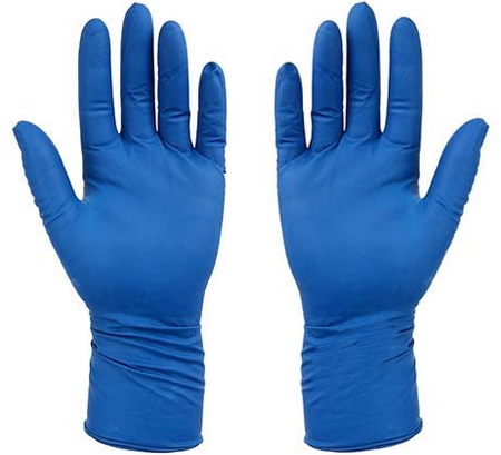 Перчатки латексные одноразовые Flexy Gloves A.D.M, размер М, 25 пар (50 шт.), синие