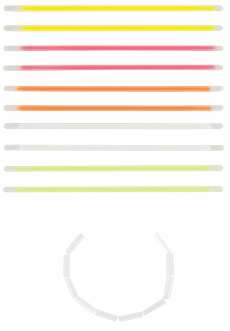 Набор светящихся (неоновых) палочек-браслетов «Юнландия», 10 светящихся палочек, 10 коннекторов