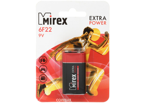 Батарейка солевая Mirex Extra Power, 6F22, 9V, тип «Крона»