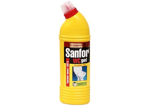 Средство для чистки сантехники Sanfor WC gel, 750 г, «Лимонная свежесть»