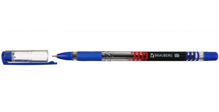 Ручка шариковая Brauberg Trait, корпус прозрачный, стержень синий