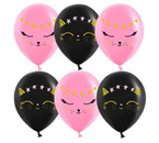 Шар воздушный «Стильная открытка», 12"/30 см, «Волшебный котенок», пастель, черный и розовый Шар воздушный «Стильная открытка», 12"/30 см, «Волшебный котенок», пастель, черный и розовый