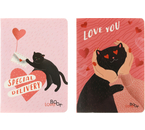 Книжка записная «Бизнес-блокнот. Лайт BG» А6 (64 л.), 105×150 мм, 64 л., клетка, «Котики+сердечки», ассорти Книжка записная «Бизнес-блокнот. Лайт BG» А6 (64 л.), 105×150 мм, 64 л., клетка, «Котики+сердечки», ассорти