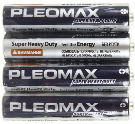 Батарейки солевые Samsung Pleomax Super Heavy Duty, AAA, R03, 1.5V, 4 шт.