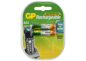 Аккумулятор GP, AAA, 1.2V, 650 mAh, (2 шт. в упаковке)