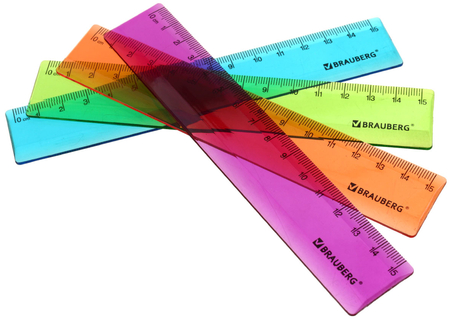 Линейка пластиковая Brauberg, 15 см, Fruity, ассорти