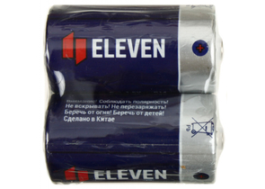 Батарейки солевые Eleven, C, R14, 1.5V, 2 шт.