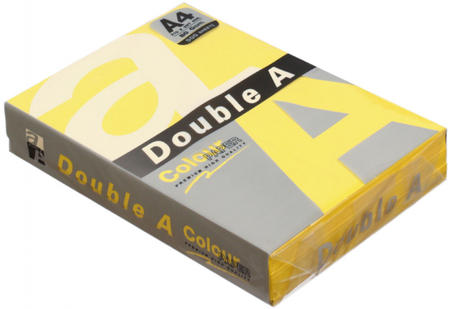 Бумага офисная цветная Double A , А4 (210*297 мм), 80 г/м2, 500 л., ярко-желтая