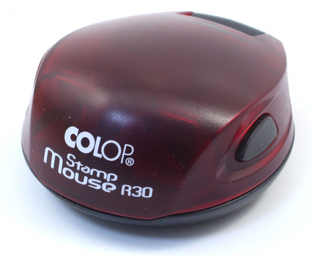 Полуавтоматическая оснастка Colop Stamp Mouse R30/R40, для клише печати ø30 мм, корпус цвета рубин