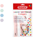 Набор чертежный «Пифагор», 4 предмета, ассорти Набор чертежный «Пифагор», 4 предмета, ассорти