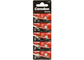 Батарейки щелочные дисковые Camelion Alkaline, AG5, LR754, 1.5V, 10 шт.